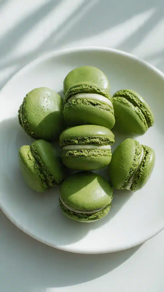 Matcha Macaron Shells