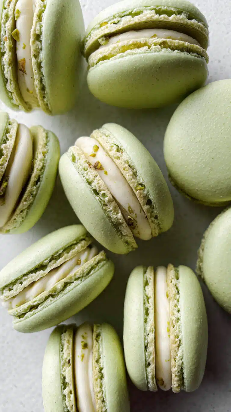 Pistachio Macaron Shells