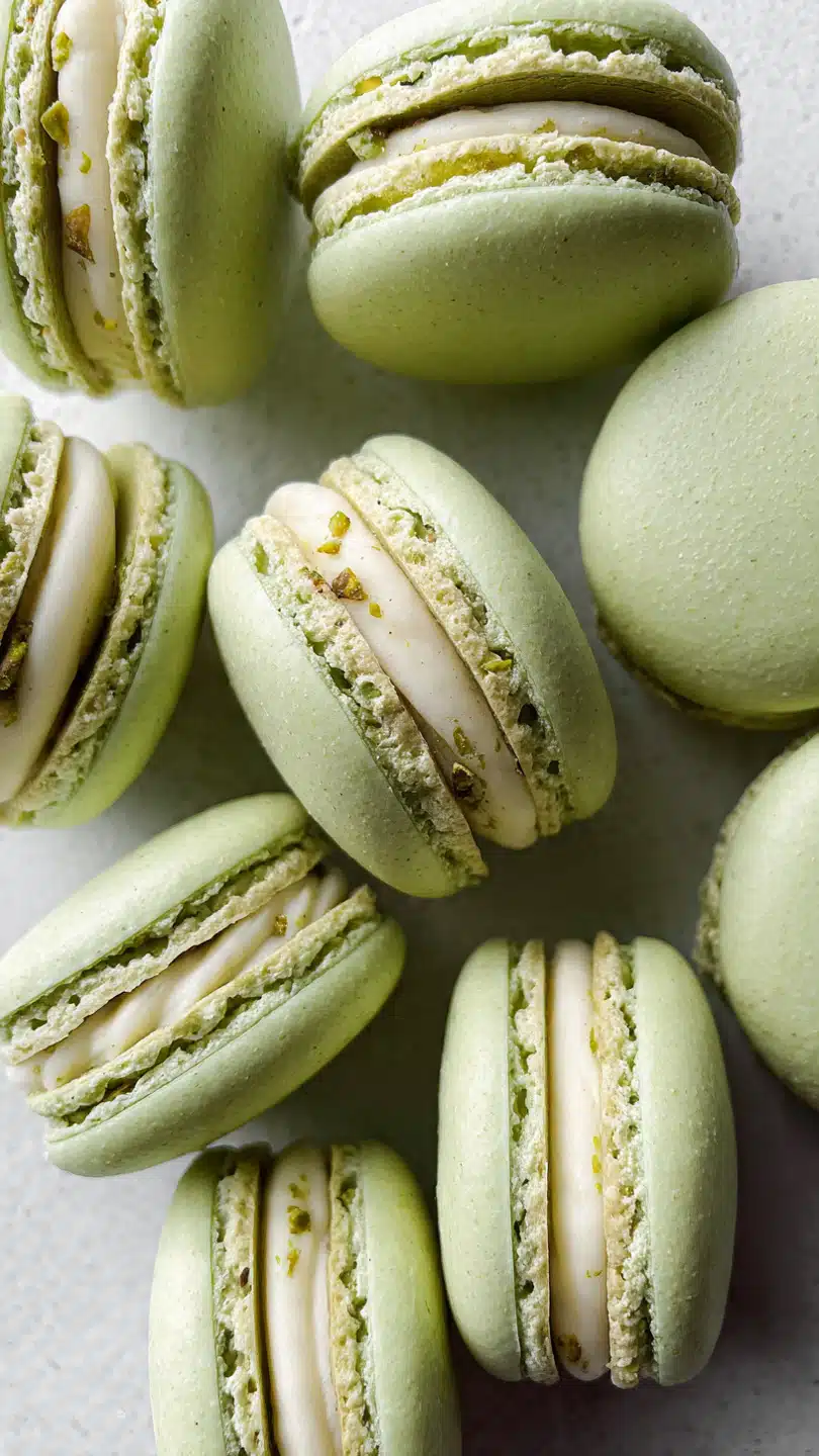 Pistachio Macaron Shells