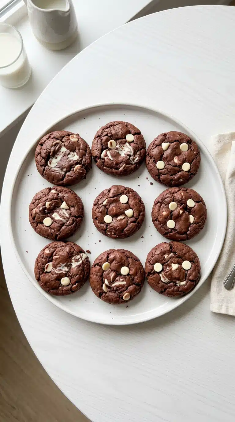 White Chocolate Chip Brownie Cookies