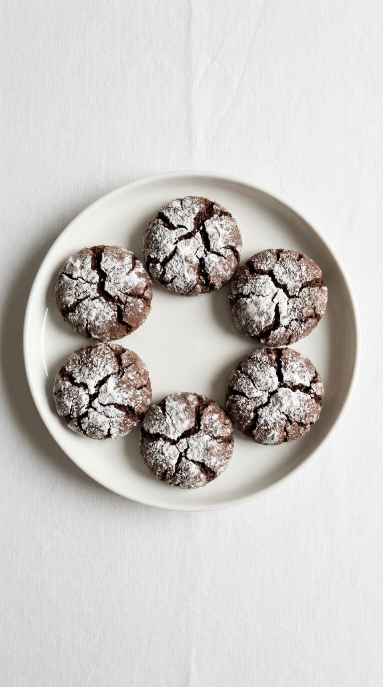 Double Chocolate Brownie Crinkle Cookies