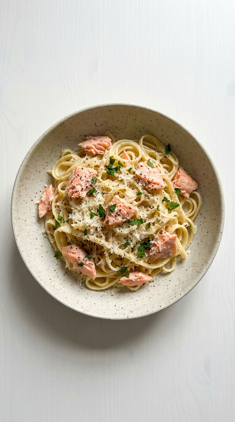 Garlic Butter Salmon Pasta