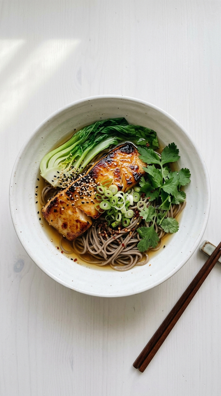 Miso Cod with Soba Noodles