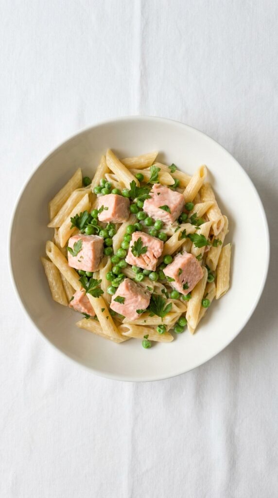 Salmon Pasta with Peas