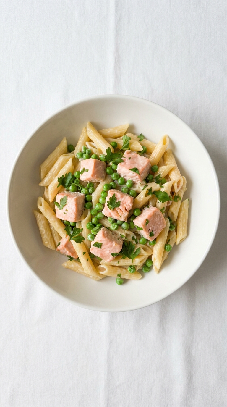 Salmon Pasta with Peas